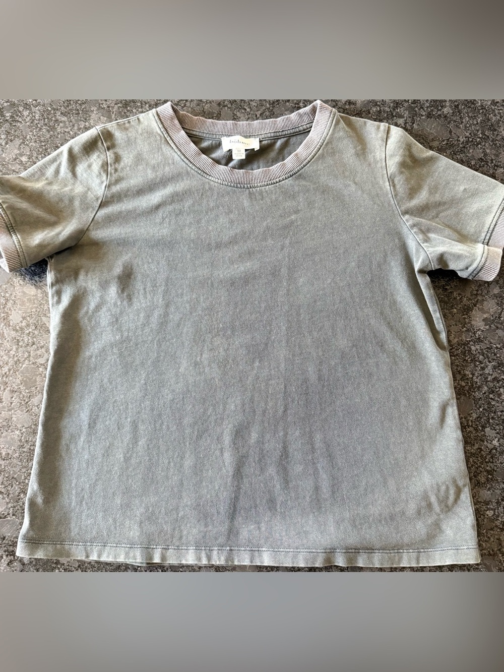bohme Short Sleeve Crewneck Tee in Faded charcoal